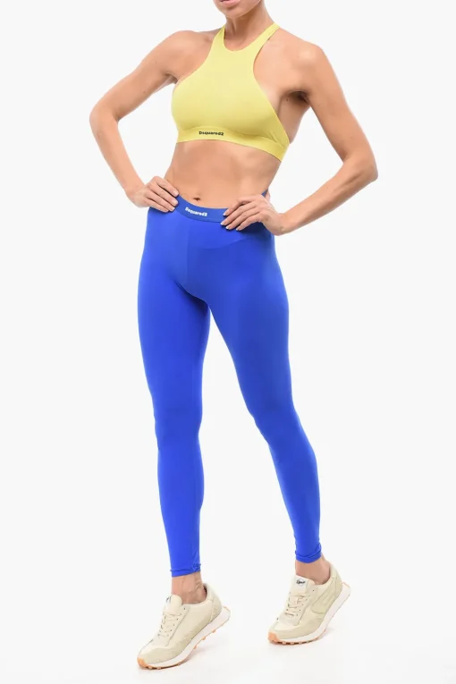 Reggiseno Sportivo in Microfibra con Elastico Logato>Dsquared2 Fashion