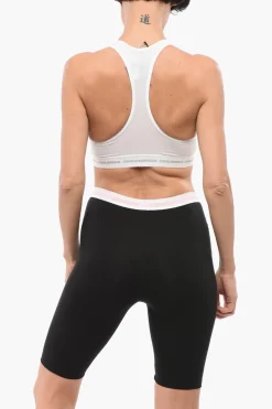Discount Reggiseno Sportivo in Misto Cotone con Elastico Logato Donna Intimo