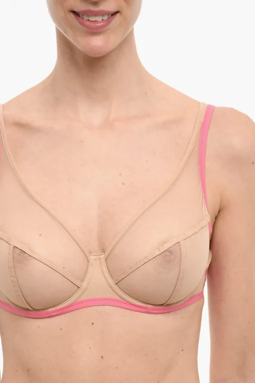 Reggiseno Trasparente con Ferretto e Bordi a Contrasto>Maison Lejaby Fashion