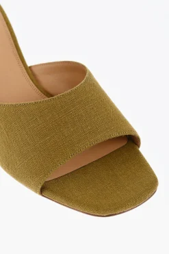 New Sabot In Misto Lino LOLLIPOP Open-Toe Tacco 5 cm Donna Scarpe Con Tacco