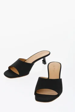 Sabot In Misto Lino LOLLIPOP Open-Toe Tacco 5 cm>Off-White Best