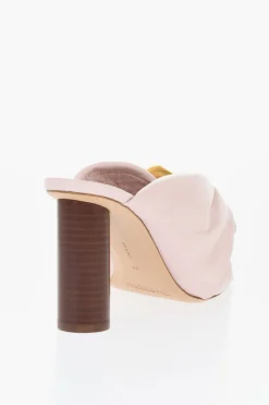 Best Sabot In Pelle Intrecciata Tacco 9 cm Donna Scarpe Con Tacco