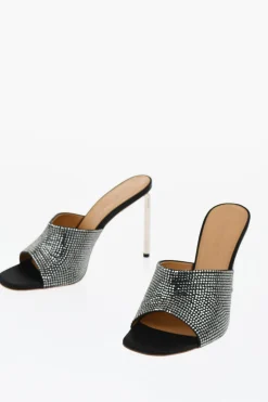 New Sabot Open-Toe ALLEN Con Strass Tacco 10 cm Donna Scarpe Con Tacco