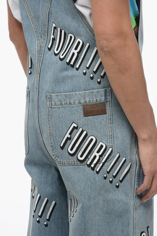 Salopette FUORI! In Denim Stampato>Gucci Discount