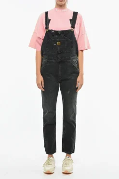 Salopette in Denim con Bottoni Logati e Dorati>Washington Dee Cee Discount