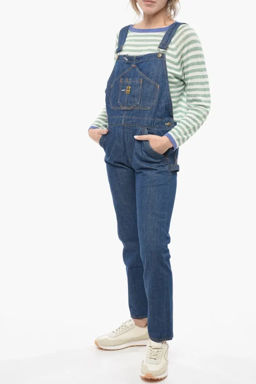 Salopette in Denim con Bottoni Logati e Dorati>Washington Dee Cee Clearance