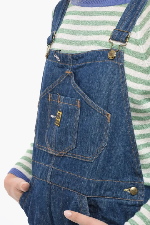 Salopette in Denim con Bottoni Logati e Dorati>Washington Dee Cee Clearance