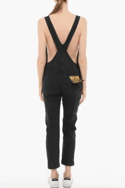 Clearance Salopette WASHINGTON in Denim con Patch Logo a Contrasto Donna Vestiti