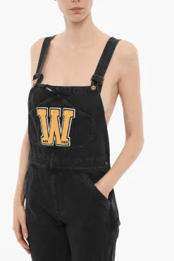 Clearance Salopette WASHINGTON in Denim con Patch Logo a Contrasto Donna Vestiti