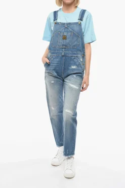 Sale Salopette WASHINGTON in Denim con Bottoni Logati e Dorati Donna Vestiti
