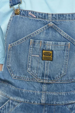 Sale Salopette WASHINGTON in Denim con Bottoni Logati e Dorati Donna Vestiti