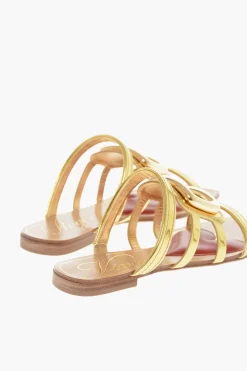 Outlet Sandali alla Schiava in Pelle Lamè Donna Ballerine|Scarpe Basse