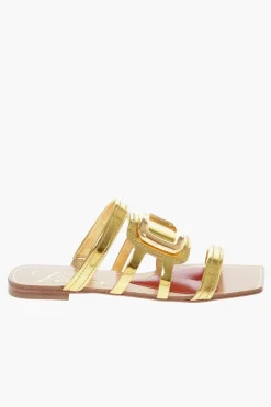 Outlet Sandali alla Schiava in Pelle Lamè Donna Ballerine|Scarpe Basse