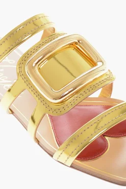 Outlet Sandali alla Schiava in Pelle Lamè Donna Ballerine|Scarpe Basse