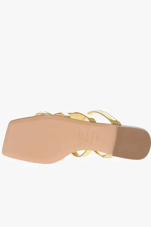 Outlet Sandali alla Schiava in Pelle Lamè Donna Ballerine|Scarpe Basse