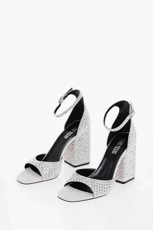 Sandali Ankle Strap HOLLY FIONA In Suede con Gioielli All-Over 10cm>Paris Texas Clearance