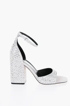 Sandali Ankle Strap HOLLY FIONA In Suede con Gioielli All-Over 10cm></noscript>Paris Texas Clearance
