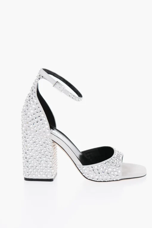Sandali Ankle Strap HOLLY FIONA In Suede con Gioielli All-Over 10cm>Paris Texas Clearance