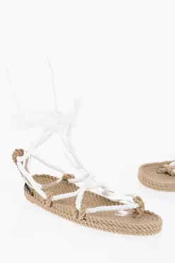 Fashion Sandali in Corda ROMANO con Laccio alla Caviglia Donna Ballerine|Scarpe Basse