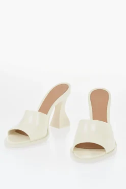Sale Sandali in Pelle a Tinta Unita con Tacco a Rocchetto 11cm Donna Scarpe Con Tacco