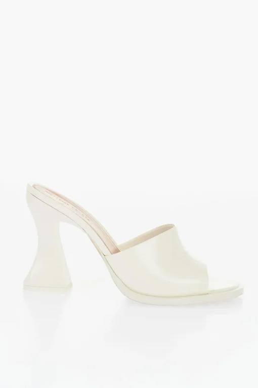 Sale Sandali in Pelle a Tinta Unita con Tacco a Rocchetto 11cm Donna Scarpe Con Tacco