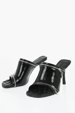 Sandali in Pelle a Tinta Unita con Dettaglio Zip Tacco 10cm>Burberry Fashion