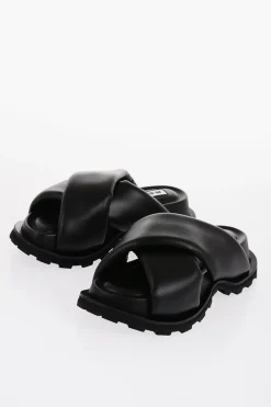 Best Sandali in Pelle con Design Criss Cross e Suola Carrarmata Donna Ballerine|Scarpe Basse