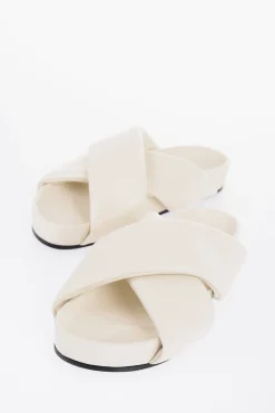 Outlet Sandali in Pelle con Design Criss Cross Uomo Scarpe Basse