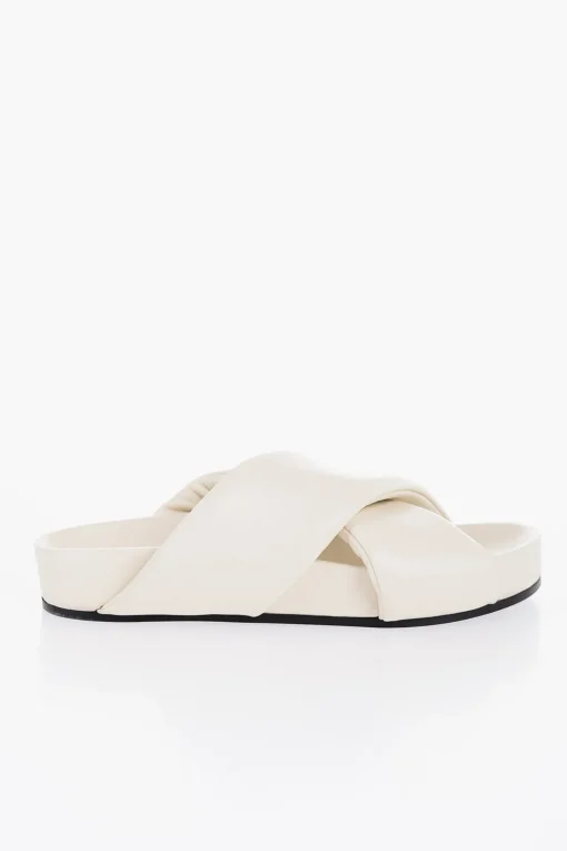 Outlet Sandali in Pelle con Design Criss Cross Uomo Scarpe Basse