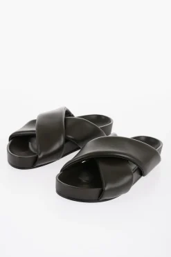Online Sandali in Pelle con Design Criss Cross Uomo Scarpe Basse