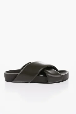 Online Sandali in Pelle con Design Criss Cross Uomo Scarpe Basse