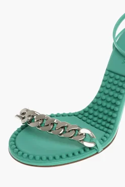 Outlet Sandali In Pelle Con Dettaglio Catena e Charm Statement Donna Scarpe Con Tacco