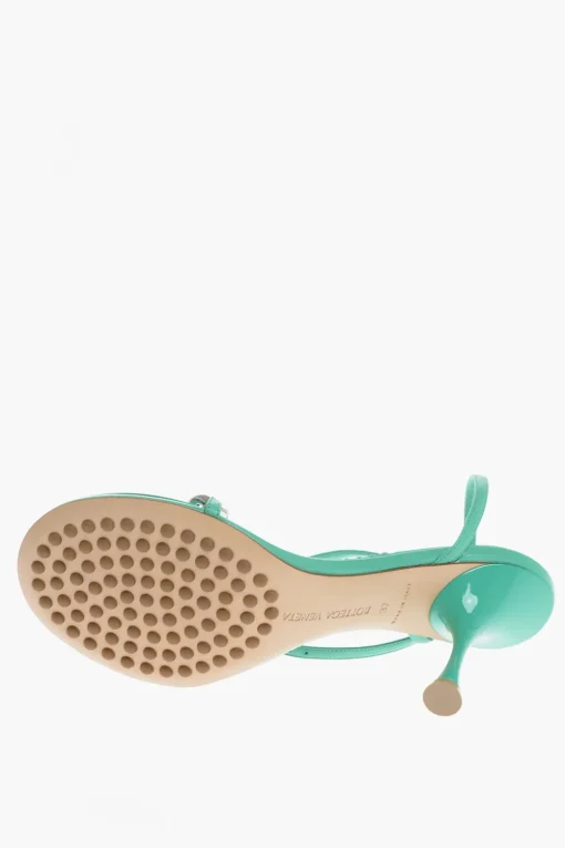 Outlet Sandali In Pelle Con Dettaglio Catena e Charm Statement Donna Scarpe Con Tacco
