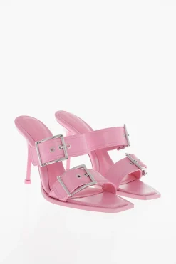 Sandali In Pelle Con Fibbie Tacco 10 cm>Alexander McQueen Discount