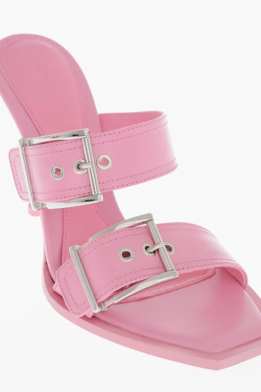 Sandali In Pelle Con Fibbie Tacco 10 cm>Alexander McQueen Discount