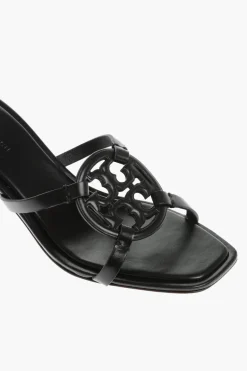 Discount Sandali in Pelle con Logo Cut-Out 7cm Donna Scarpe Con Tacco