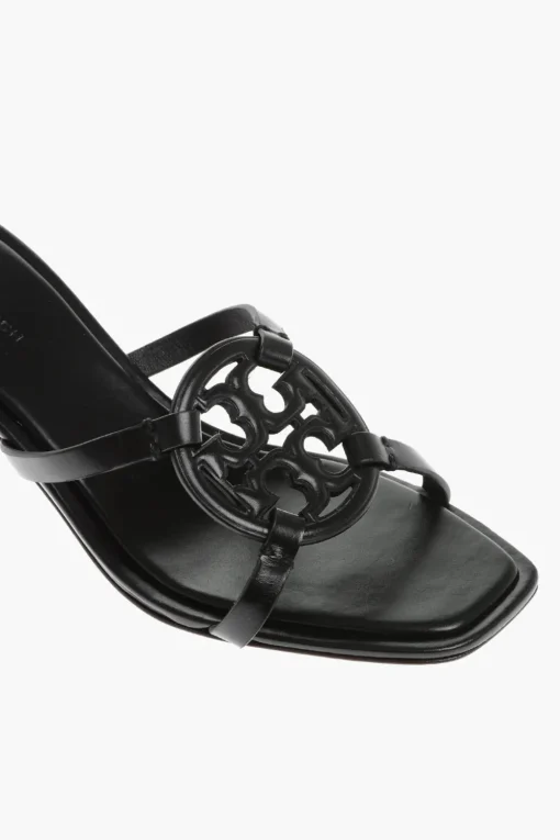 Discount Sandali in Pelle con Logo Cut-Out 7cm Donna Scarpe Con Tacco