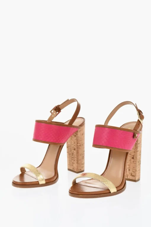 Sandali in Pelle di Serpente ESSENTIAL con Tacco in Sughero 12cm>Dsquared2 Clearance