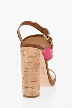 Sandali in Pelle di Serpente ESSENTIAL con Tacco in Sughero 12cm>Dsquared2 Clearance