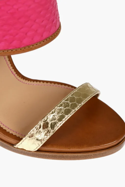 Sandali in Pelle di Serpente ESSENTIAL con Tacco in Sughero 12cm>Dsquared2 Clearance