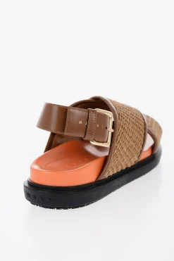 Best Sandali in Pelle E Rafia con Chiusura Fibbia Donna Ballerine|Scarpe Basse
