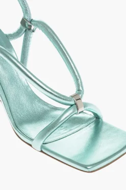 New Sandali In Pelle Effetto Metallizzato 9 cm Donna Scarpe Con Tacco