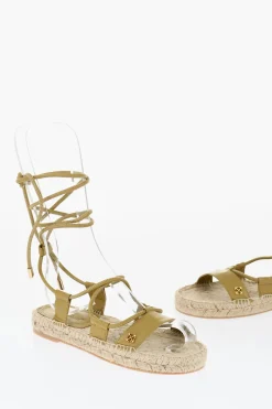 New Sandali In Pelle ESPADRILLAS Lace-Up Donna Ballerine|Scarpe Basse