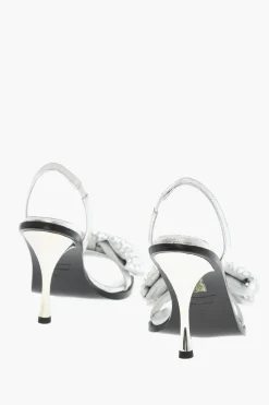 Hot Sandali In Pelle HOLIDAY PARTY Con Maxi Fiocco Statement Con Strass Tacco 10 cm Donna Scarpe Con Tacco