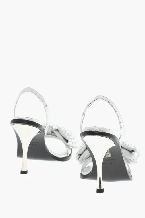 Hot Sandali In Pelle HOLIDAY PARTY Con Maxi Fiocco Statement Con Strass Tacco 10 cm Donna Scarpe Con Tacco