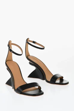 Sandali In Pelle JUG Con Zeppa 9 cm>Off-White Outlet