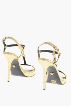 Best Sandali in Pelle Lamè Pitonata con Tacco a Spillo 11cm Donna Scarpe Con Tacco