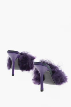 Discount Sandali in Pelliccia con Tacco Rivestito 11cm Donna Scarpe Con Tacco
