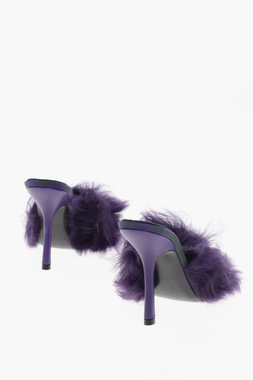 Discount Sandali in Pelliccia con Tacco Rivestito 11cm Donna Scarpe Con Tacco