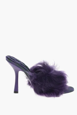 Discount Sandali in Pelliccia con Tacco Rivestito 11cm Donna Scarpe Con Tacco